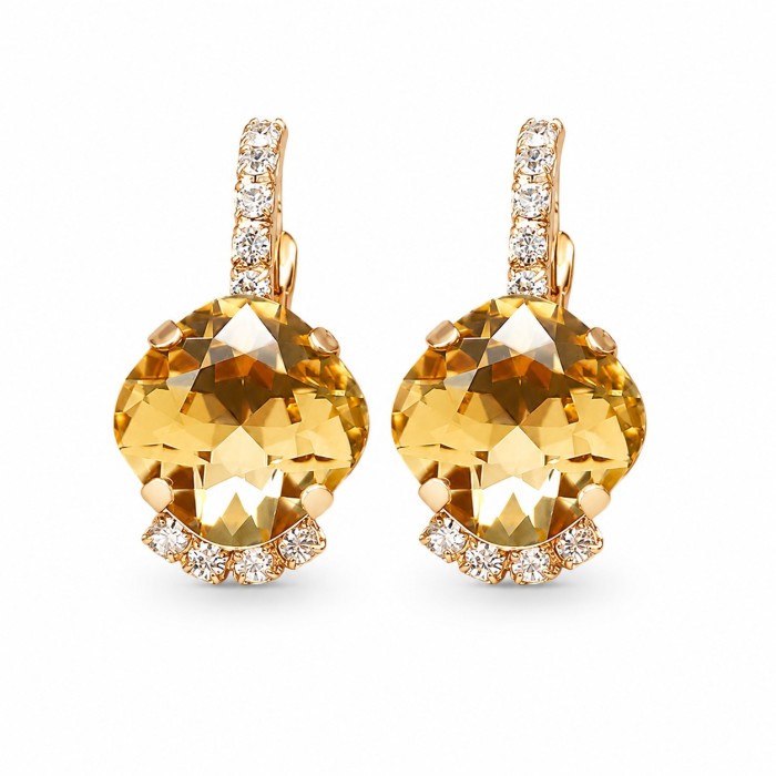 Earrings “Crete (Light Colorado Topaz)” created with Preciosa® crystals