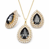 Jewelry Set “Jasmine (Silver Night)” created with Crystals by Swarovski®