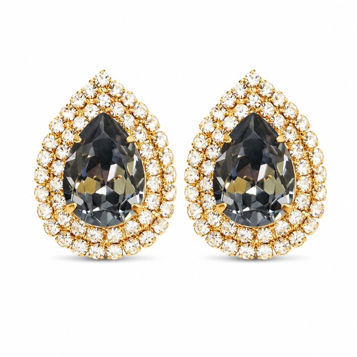 Серьги «Жасмин (Silver Night)» с кристаллами Swarovski®