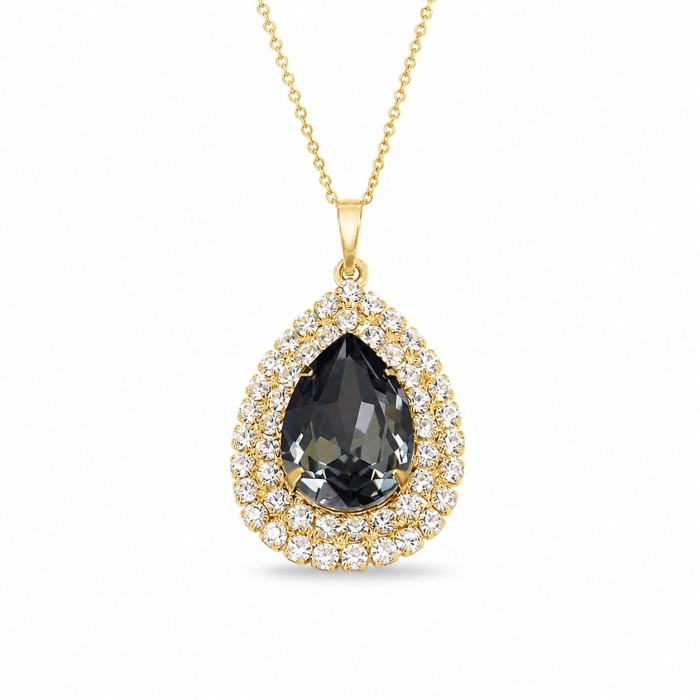 Женский комплект «Жасмин (Silver Night)» с кристаллами Swarovski®