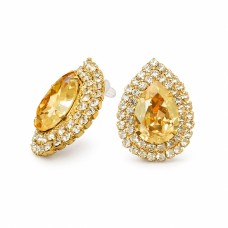Серьги «Жасмин (Golden Shadow)» с кристаллами Swarovski®