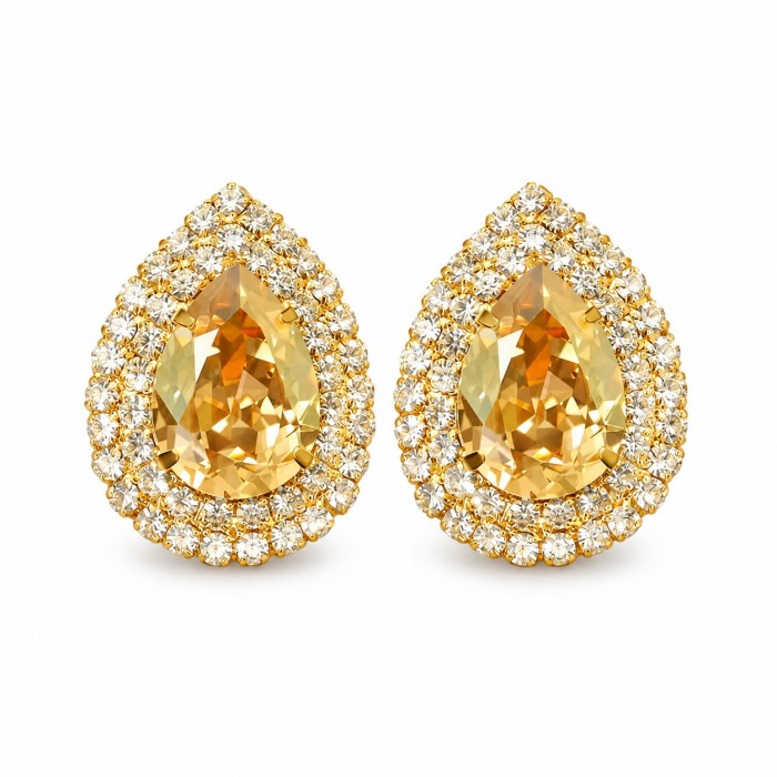 Earrings “Jasmine” (Golden Shadow) dazzling with Crystals by Swarovski®
