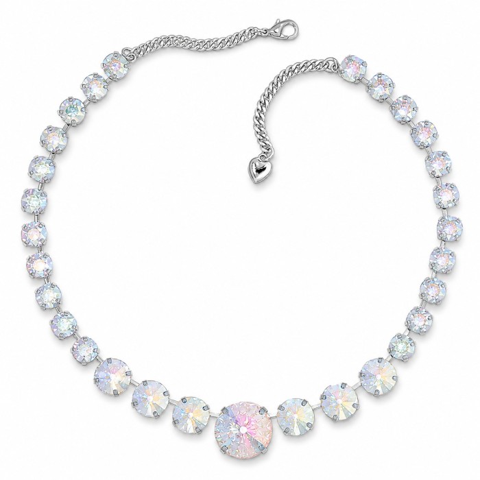 Свадебное колье «Лето (Aurora Borealis)» с кристаллами Swarovski®