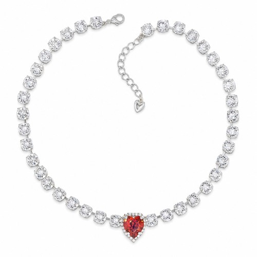 Bridal Necklace “Saint Valentine II (Red Magma)” created with Crystals by Swarovski®