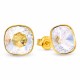 Sidabriniai auskarai „Glare (Golden Shadow)“ su Swarovski® kristalais