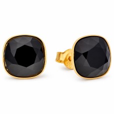 Серебряные серьги 925 пробы «Ослепительный Блеск (Jet)» с кристаллами Swarovski®