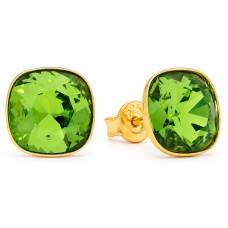 Серебряные серьги 925 пробы «Ослепительный Блеск (Fern Green)» с кристаллами Swarovski®