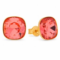 Серебряные серьги 925 пробы «Ослепительный Блеск (Padparadscha)» с кристаллами Swarovski®