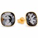 Sidabriniai auskarai „Glare (Silver Night)“ su Swarovski® kristalais