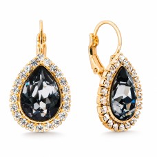 Серьги «Небесная Капля (Silver Night)» с кристаллами Swarovski®