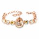 Браслет "Небесная Капля (Golden Shadow / Light Topaz Shimmer)" с кристаллами Swarovski®