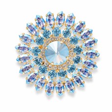Segė moterims DiamondSky „Lotus (Light Sapphire Shimmer / Aquamarine)“ su Swarovski kristalais