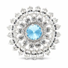 Segė moterims DiamondSky „Lotus (Crystal / Aquamarine)“ su Swarovski kristalais