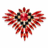 Brooch “Phoenix” (Light Siam / Graphite) created with Crystals by Swarovski®