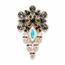 Segė moterims DiamondSky „Mirtel (Silver Night / Graphite / Aurora Borealis)“ su Swarovski kristalais