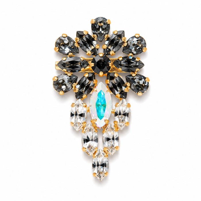 Segė moterims DiamondSky „Mirtel (Silver Night / Graphite / Aurora Borealis)“ su Swarovski kristalais