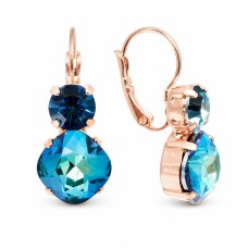 Auskarai „Glare (Bermuda Blue)“ su Preciosa® kristalais