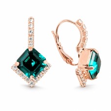 Серьги «Империум III (Emerald)» с кристаллами Swarovski®