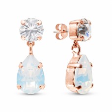 Auskarai moterims DiamondSky „Venus IV (White Opal)“ su Swarovski kristalais