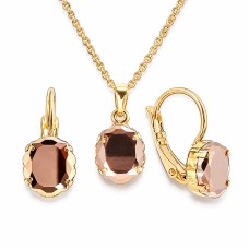Papuošalų rinkinys moterims DiamondSky „Baroque Mirror (Rose Gold)“ su Swarovski kristalais