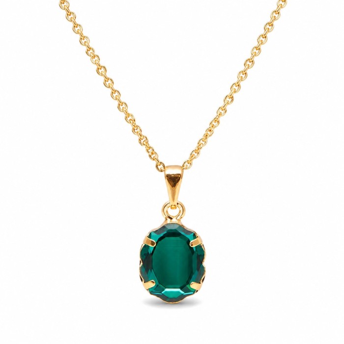 Papuošalų rinkinys moterims DiamondSky „Baroque Mirror (Emerald)“ su Swarovski kristalais