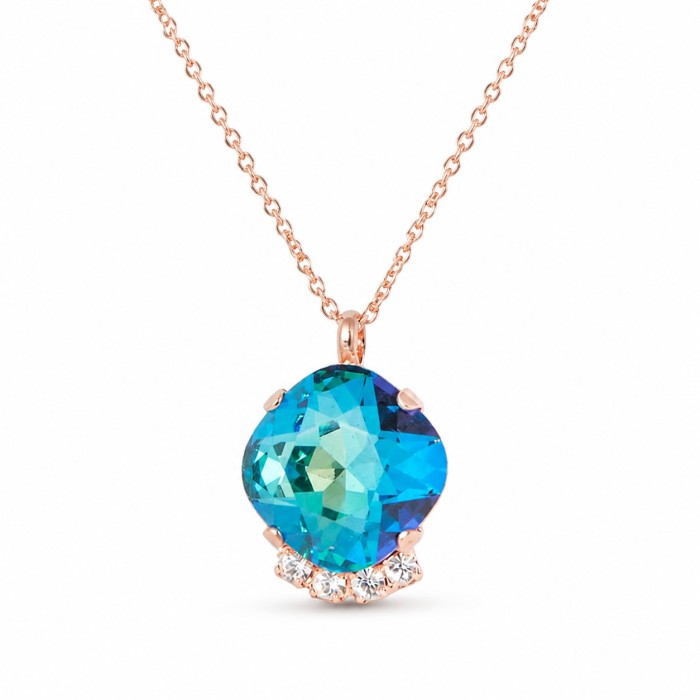 Papuošalų rinkinys moterims DiamondSky „Crete (Bermuda Blue)“ su Preciosa® kristalais