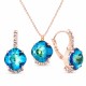 Papuošalų rinkinys moterims DiamondSky „Crete (Bermuda Blue)“ su Preciosa® kristalais