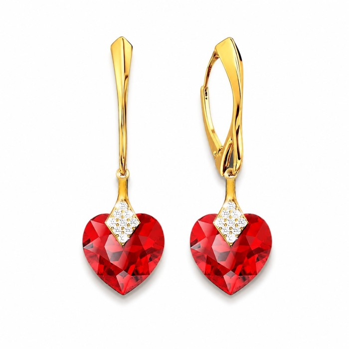 Sidabrinis papuošalų rinkinys moterims „Cute Valentine (Light Siam)“ su Swarovski® kristalais
