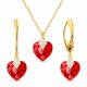 Sidabrinis papuošalų rinkinys moterims „Cute Valentine (Light Siam)“ su Swarovski® kristalais