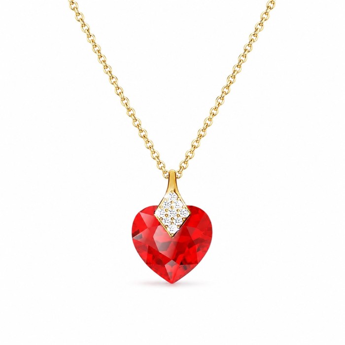 Sidabrinis papuošalų rinkinys moterims „Cute Valentine (Light Siam)“ su Swarovski® kristalais