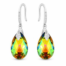 Серебряные серьги 925 пробы «Барокко III (Vitrail Medium)» с кристаллами Swarovski®