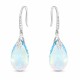 Sidabriniai auskarai moterims DiamondSky „Baroque III (Aquamarine Shimmer)“ su Swarovski kristalais