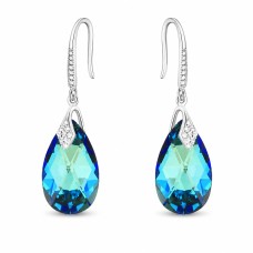 Серебряные серьги «Барокко III (Bermuda Blue)» с кристаллами Сваровски®