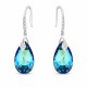 925 Sterling Silver Earrings “Baroque III” (Bermuda Blue) embellished with Crystals by Swarovski®