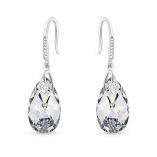 Серебряные серьги 925 пробы «Барокко III (Comet Argent Light)» с кристаллами Swarovski®