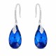 Серебряные серьги 925 пробы «Барокко III (Capri Blue Comet Argent Light)» с кристаллами Swarovski®