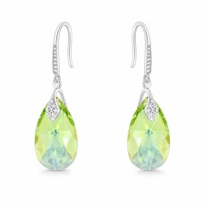Серебряные серьги 925 пробы «Барокко III (Peridot AB)» с кристаллами Swarovski®