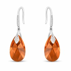 Серебряные серьги «Барокко III (Smoked Amber)» с кристаллами Сваровски®
