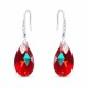 Серебряные серьги 925 пробы «Барокко III (Light Siam Shimmer)» с кристаллами Swarovski®