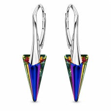 Серебряные серьги 925 пробы «Шип II (Volcano)» с кристаллами Swarovski®