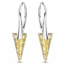 Серебряные серьги 925 пробы «Шип II (Gold Patina)» с кристаллами Swarovski®