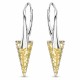 Серебряные серьги 925 пробы «Шип II (Gold Patina)» с кристаллами Swarovski®