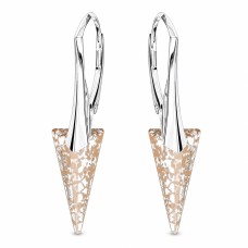 Серебряные серьги «Шип II (Rose Patina)» с кристаллами Сваровски®