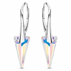 Серебряные серьги 925 пробы «Шип II (Aurora Borealis)» с кристаллами Swarovski®