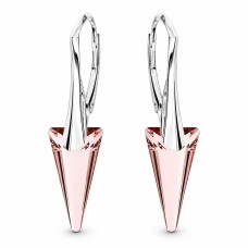 Серебряные серьги «Шип II (Antique Pink)» с кристаллами Сваровски®
