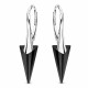 Sidabriniai auskarai „Spike II (Jet)“ su Swarovski® kristalais
