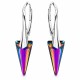Серебряные серьги 925 пробы «Шип II (Vitrail Medium)» с кристаллами Swarovski®