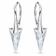 Серебряные серьги «Шип II (Silver Patina)» с кристаллами Сваровски®