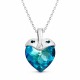 Kaklo papuošalas moterims DiamondSky „Cupid II (Bermuda Blue)“ su Swarovski kristalais