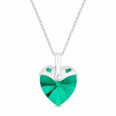 Kaklo papuošalas moterims DiamondSky „Cupid (Emerald)“ su Swarovski kristalais